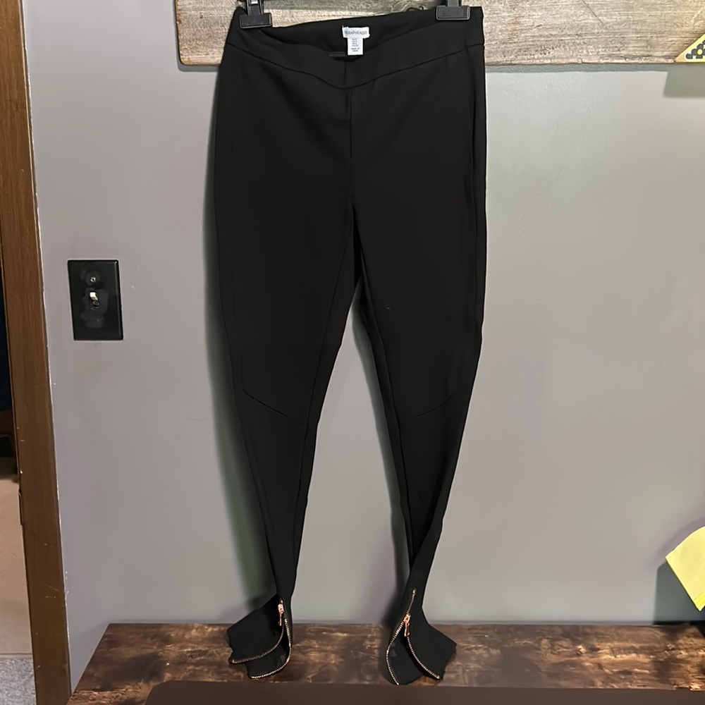Motorcycle dress pants rose gold zippers